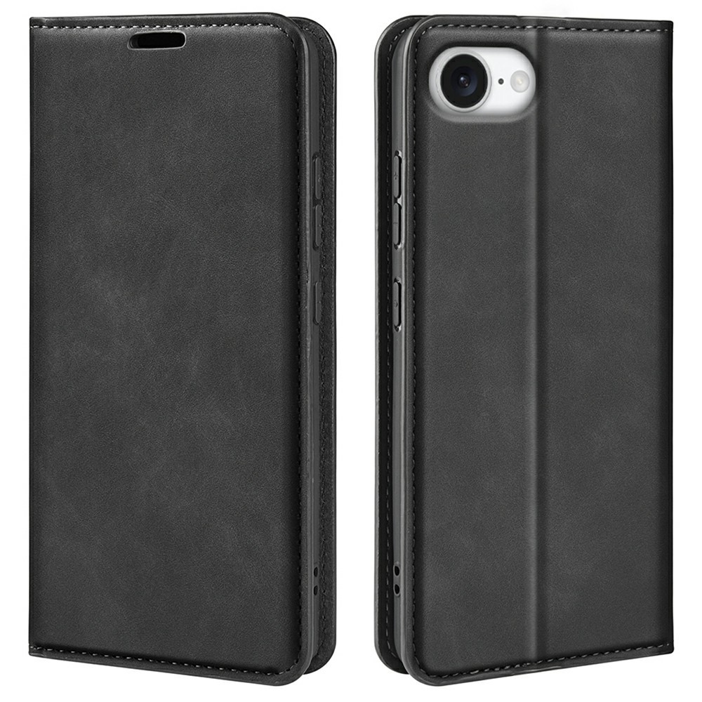  iPhone 17e / 16e Fodral Flip Skin Touch Svart