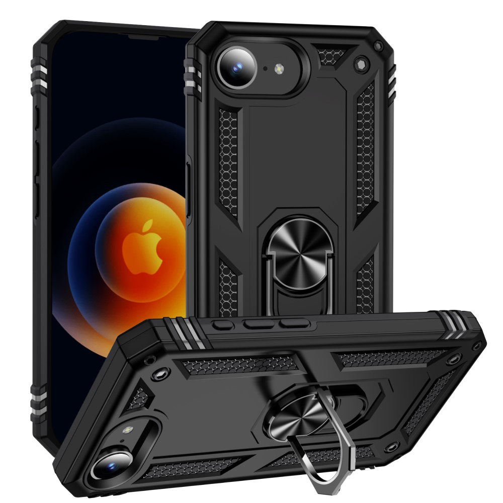  iPhone 17e / 16e Skal Shockproof Hybrid Ring Svart