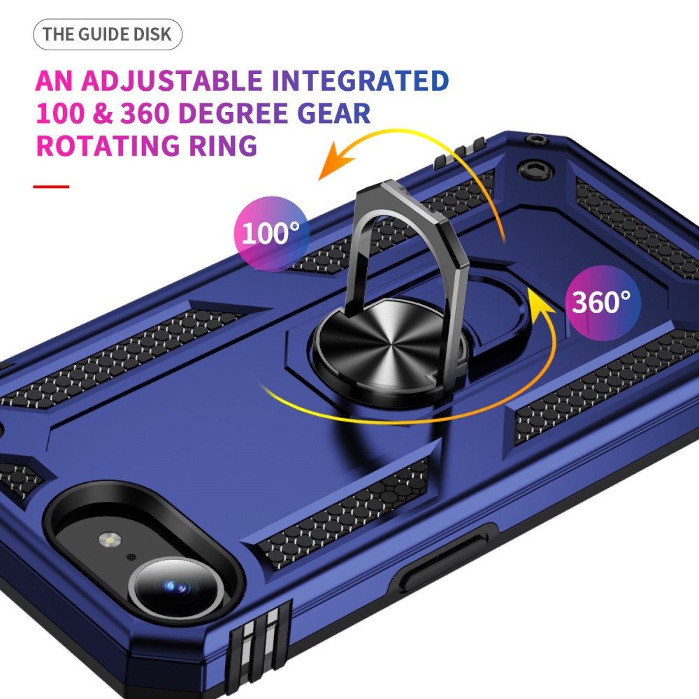  iPhone 17e / 16e Skal Shockproof Hybrid Ring Blå