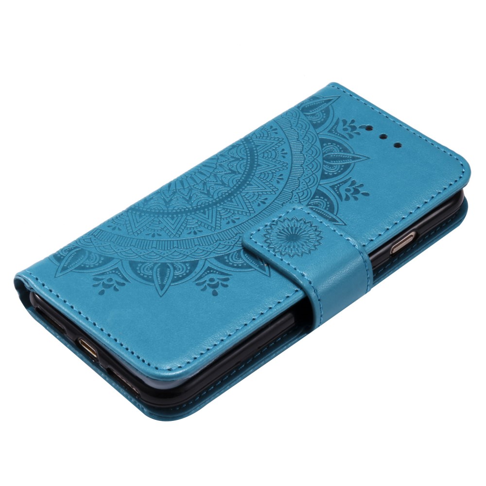  iPhone 17e / 16e Fodral Mandala Läder Blå