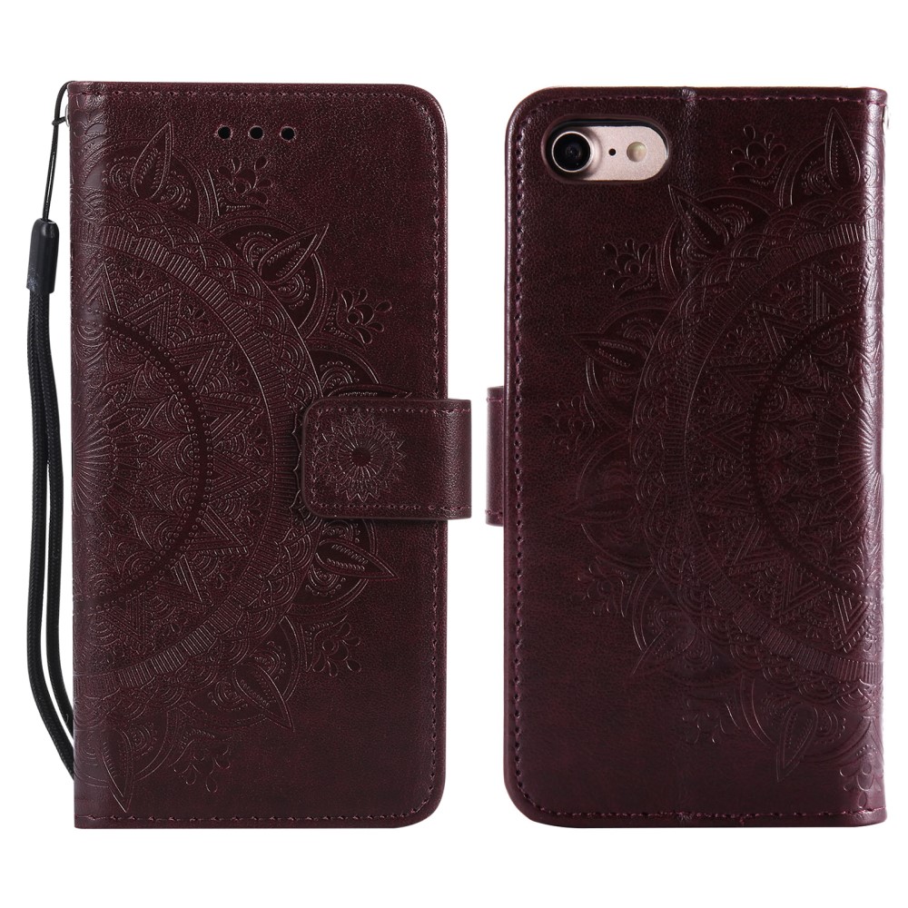  iPhone 17e / 16e Fodral Mandala Läder Brun