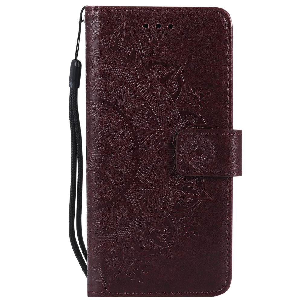  iPhone 17e / 16e Fodral Mandala Läder Brun