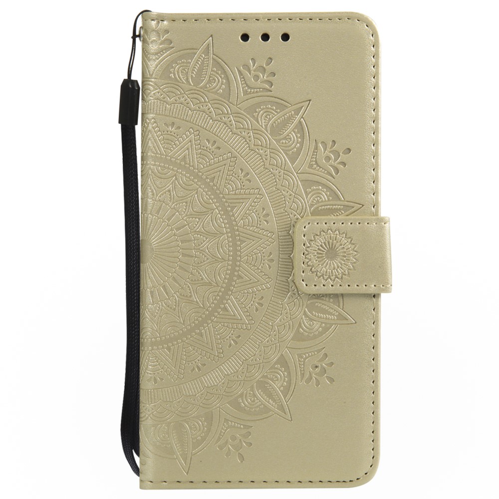  iPhone 17e / 16e Fodral Mandala Läder Guld