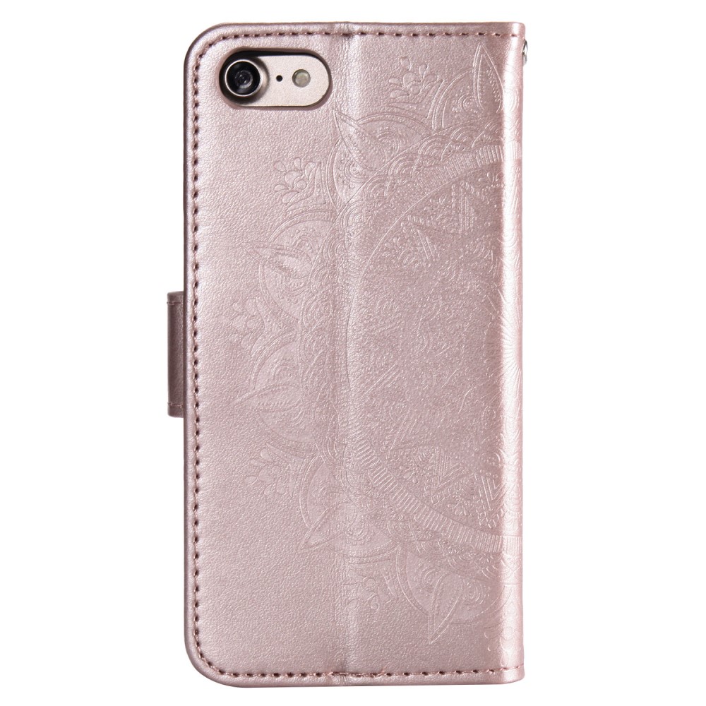  iPhone 17e / 16e Fodral Mandala Läder Roséguld