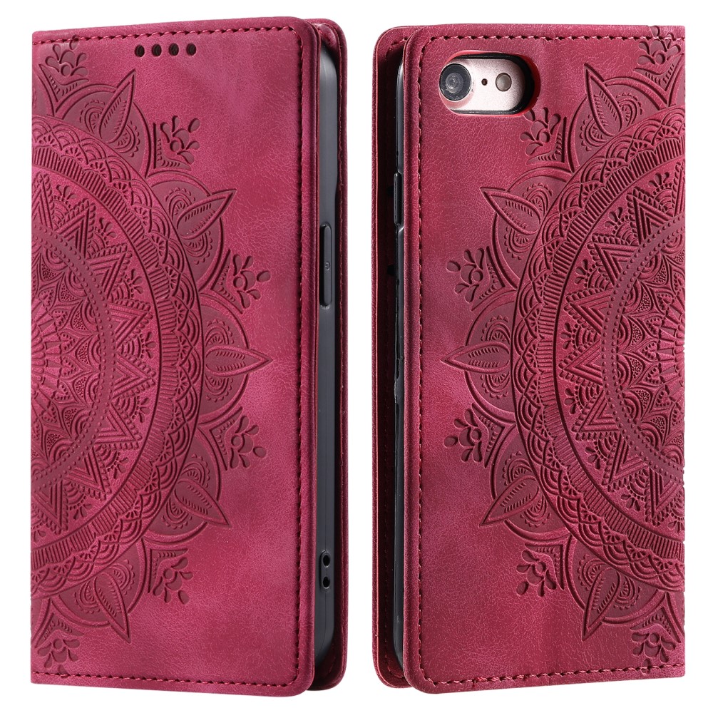  iPhone 17e / 16e Fodral Flip Mandala Läder Rosa