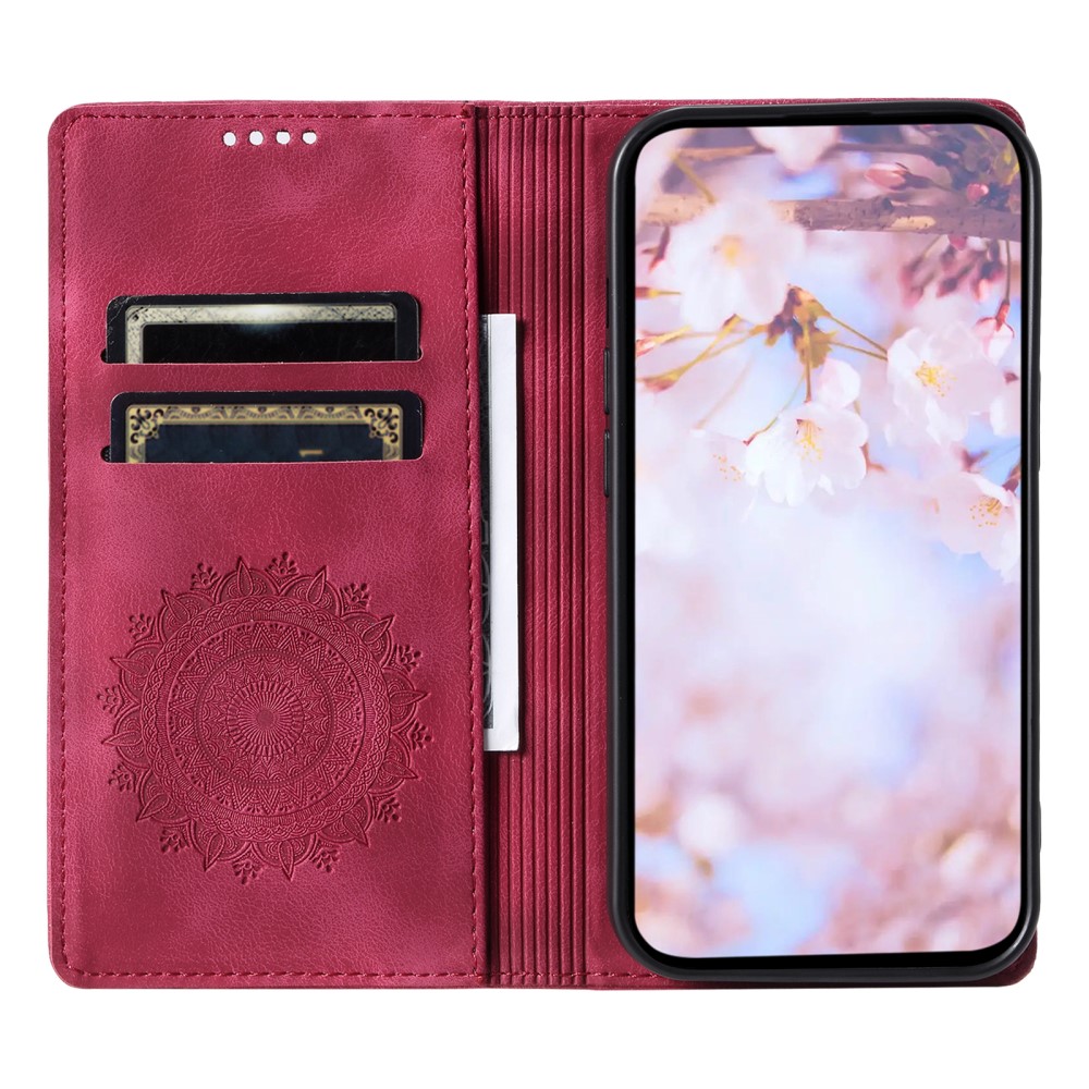  iPhone 17e / 16e Fodral Flip Mandala Läder Rosa
