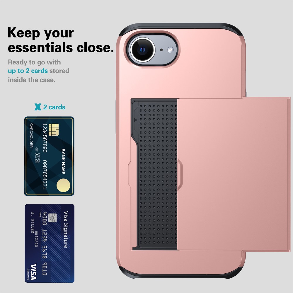  iPhone 17e / 16e Skal Hybrid Med Kortfack Grön