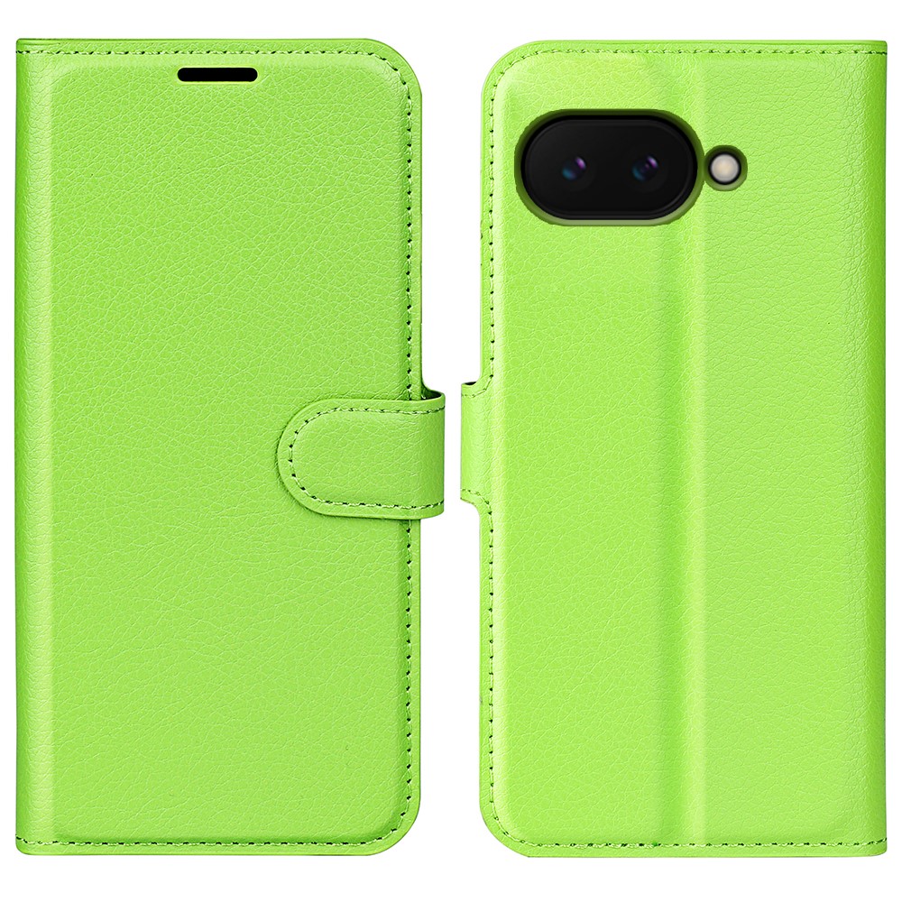  Google Pixel 9a Fodral Litchi Läder Grön