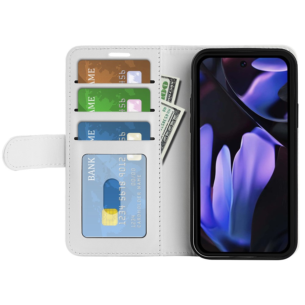  Google Pixel 9a Fodral Crazy Horse Läder Vit