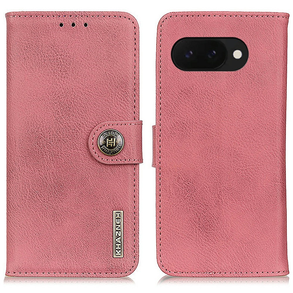 KHAZNEH KHAZNEH Google Pixel 9a Fodral Läder Rosa