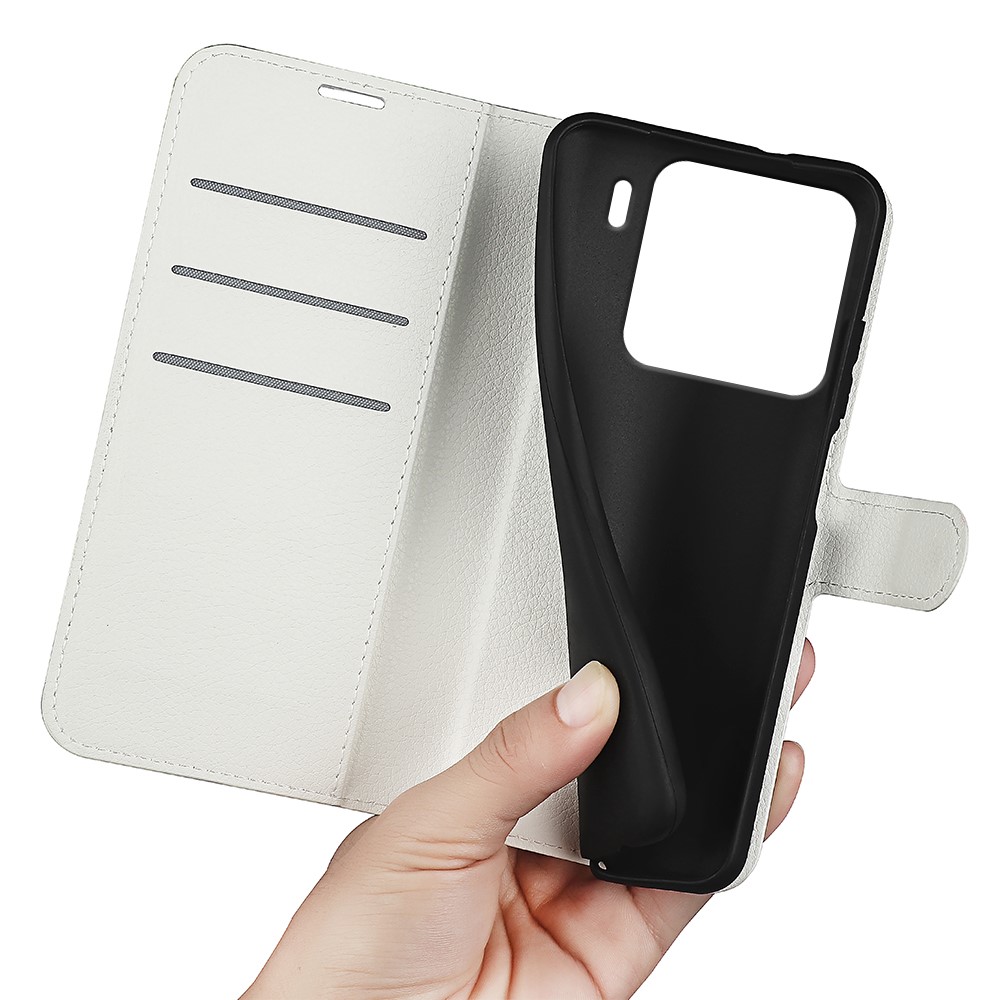  Xiaomi 15 Fodral Litchi Läder Vit