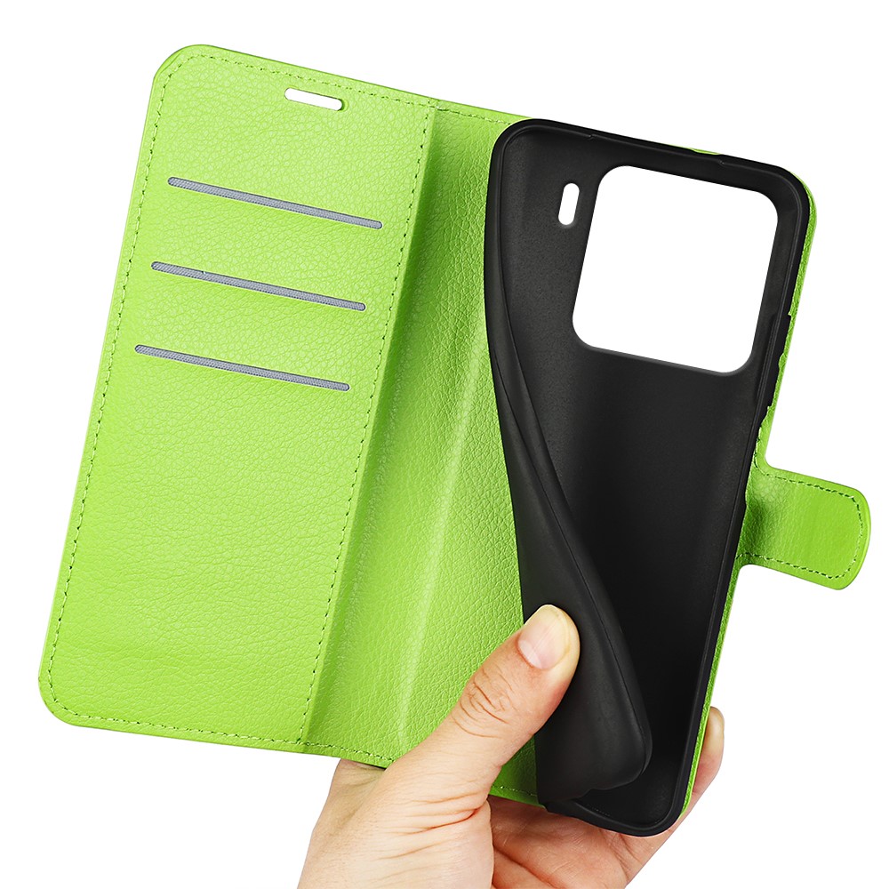  Xiaomi 15 Fodral Litchi Läder Grön