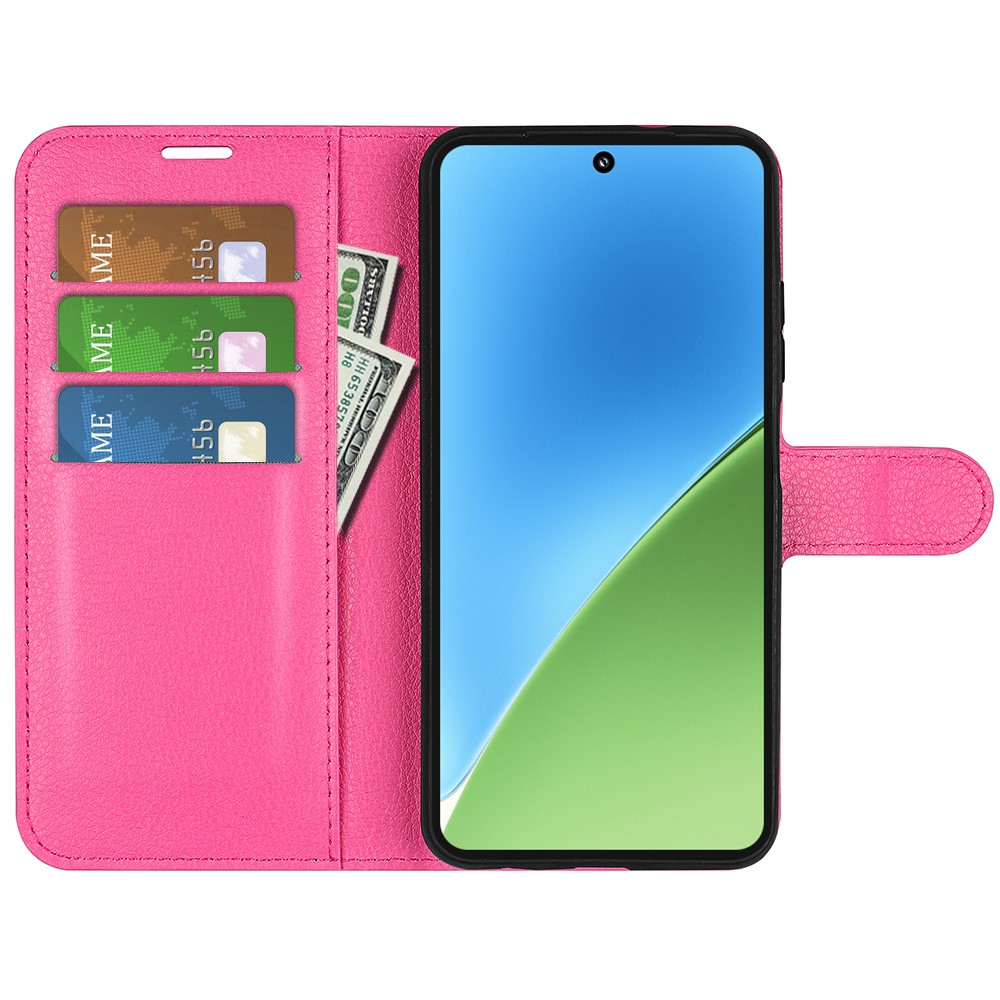  Xiaomi 15 Fodral Litchi Läder Rosa