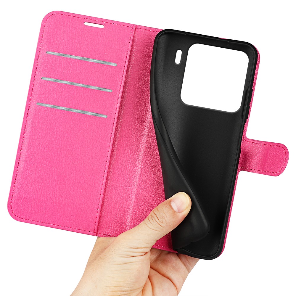  Xiaomi 15 Fodral Litchi Läder Rosa