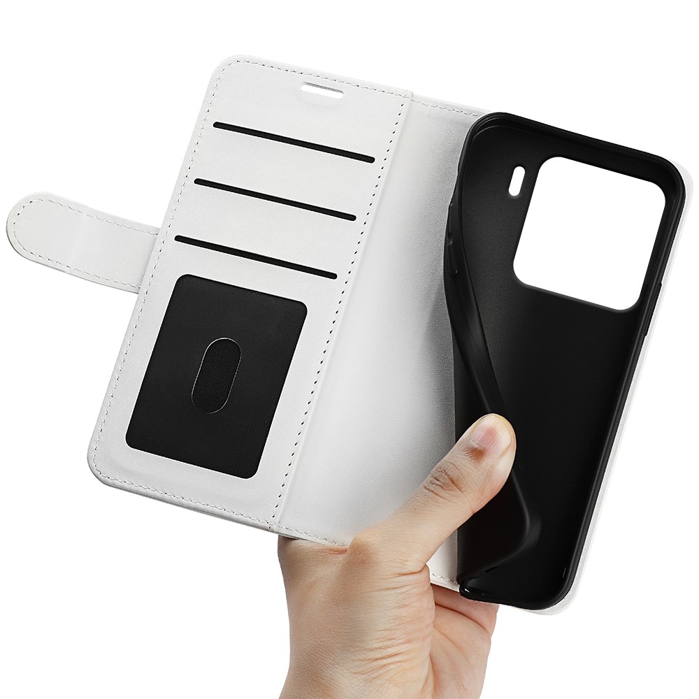  Xiaomi 15 Fodral Crazy Horse Läder Vit