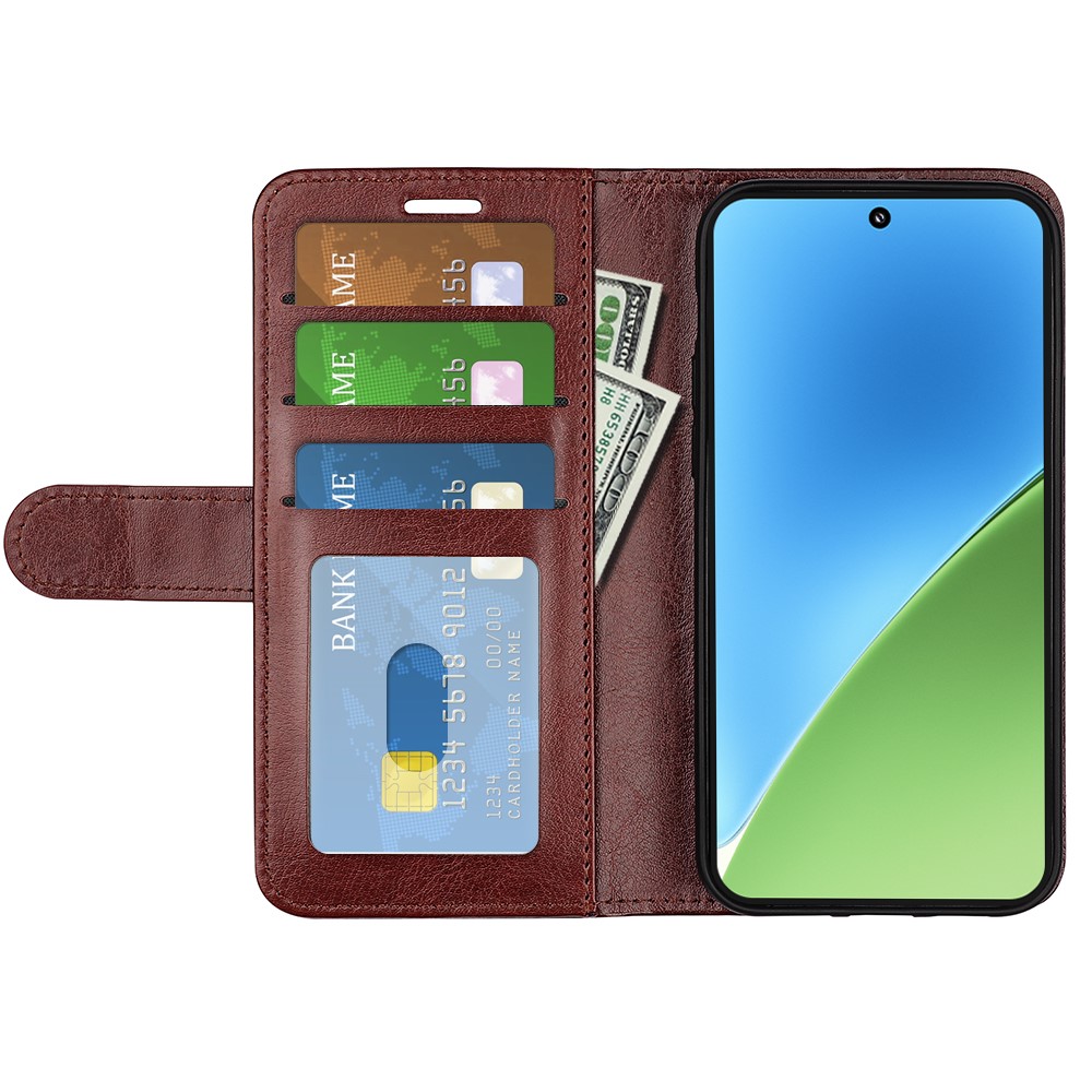  Xiaomi 15 Fodral Crazy Horse Läder Brun