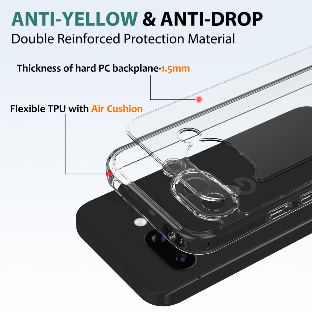  Google Pixel 9a Skal Shockproof Transparent