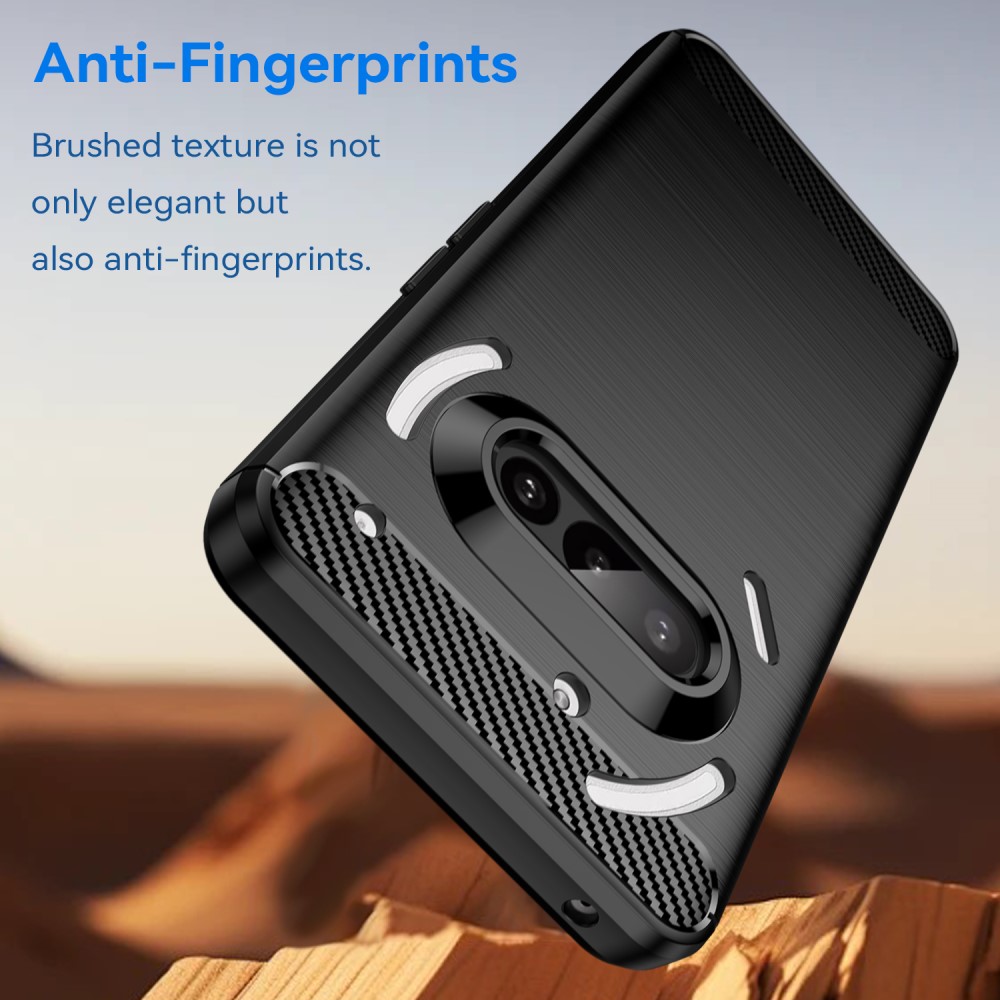  Nothing Phone 3a Skal Borstad Stål Textur Svart