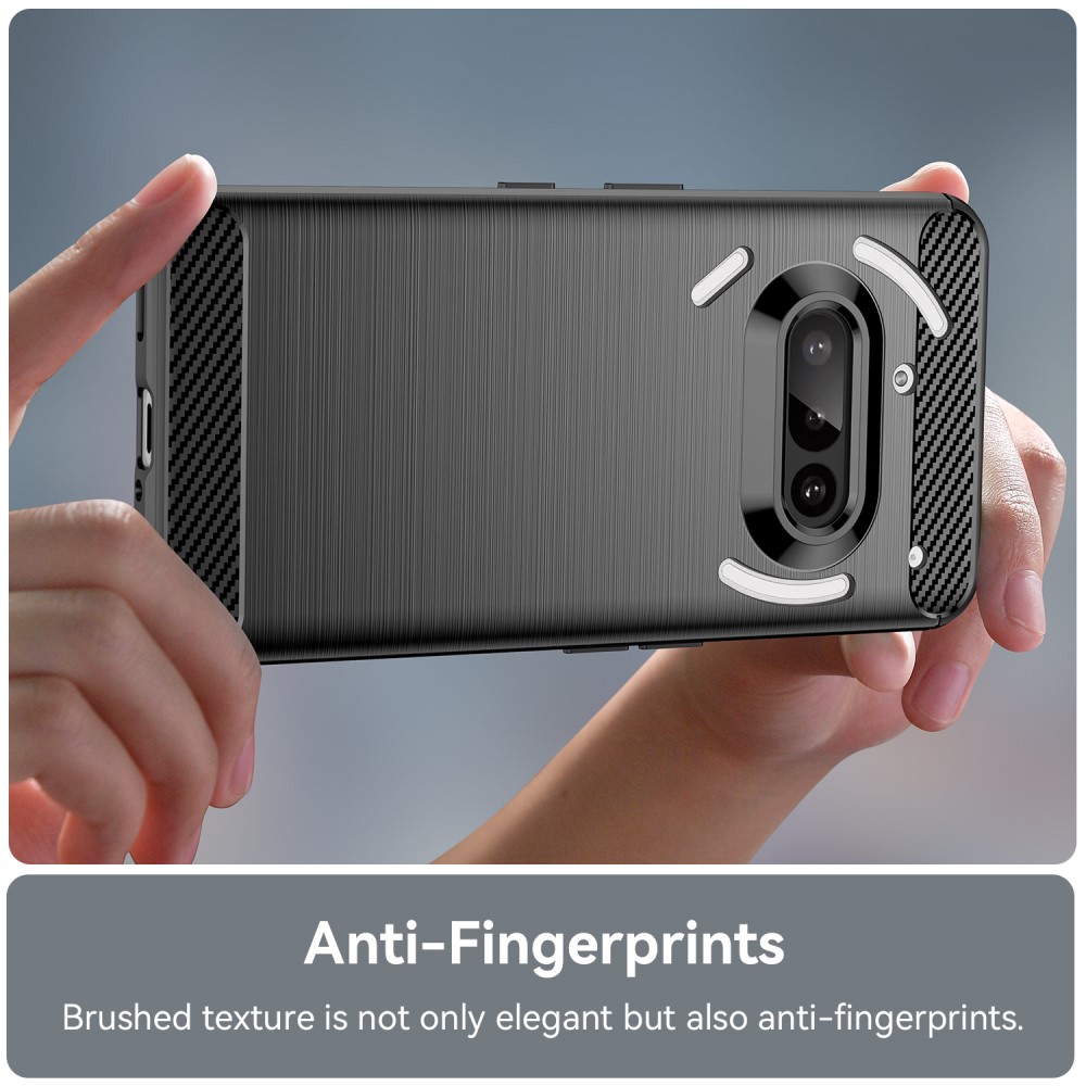  Nothing Phone 3a Skal Borstad Stål Textur Svart