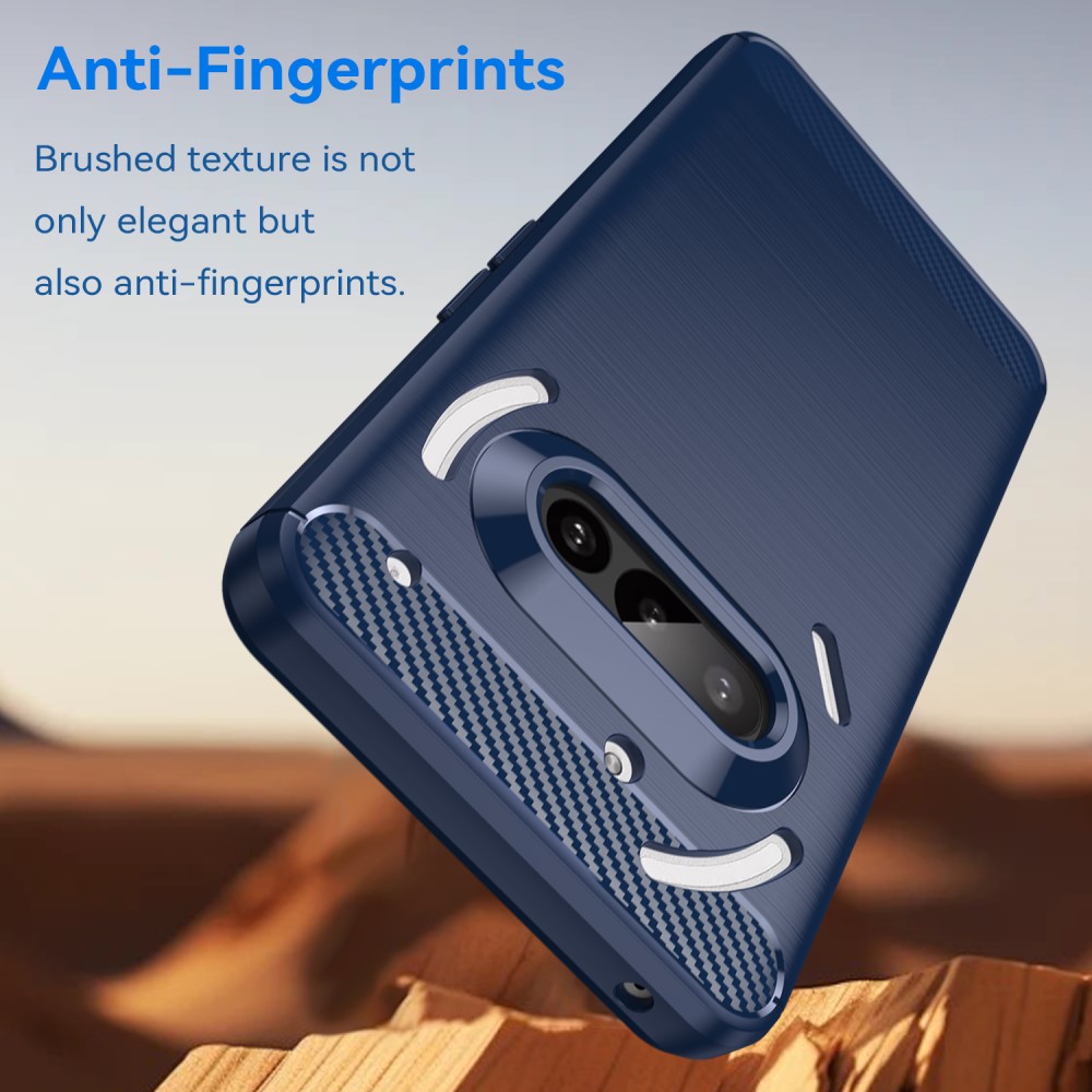  Nothing Phone 3a Skal Borstad Stål Textur Blå