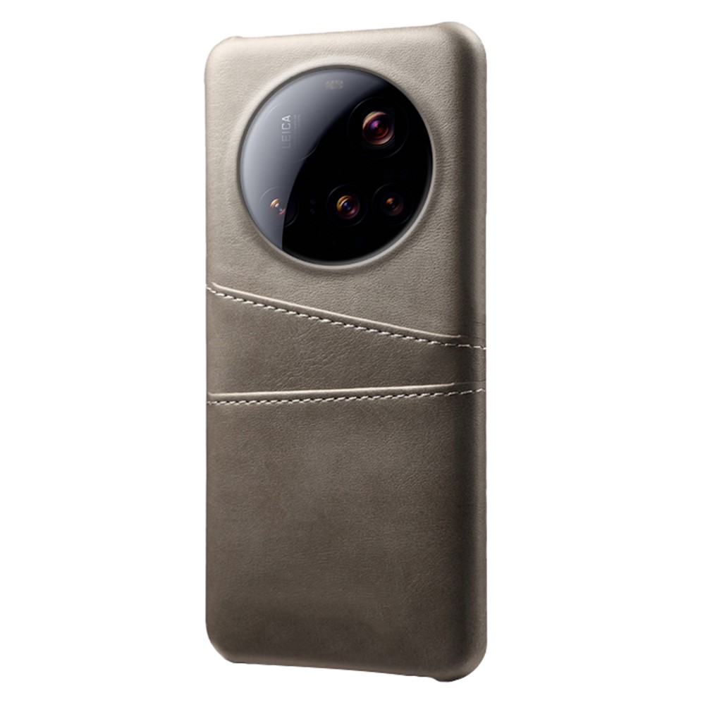  Xiaomi 15 Ultra Läderbelagt Skal Med Kortfack Grå