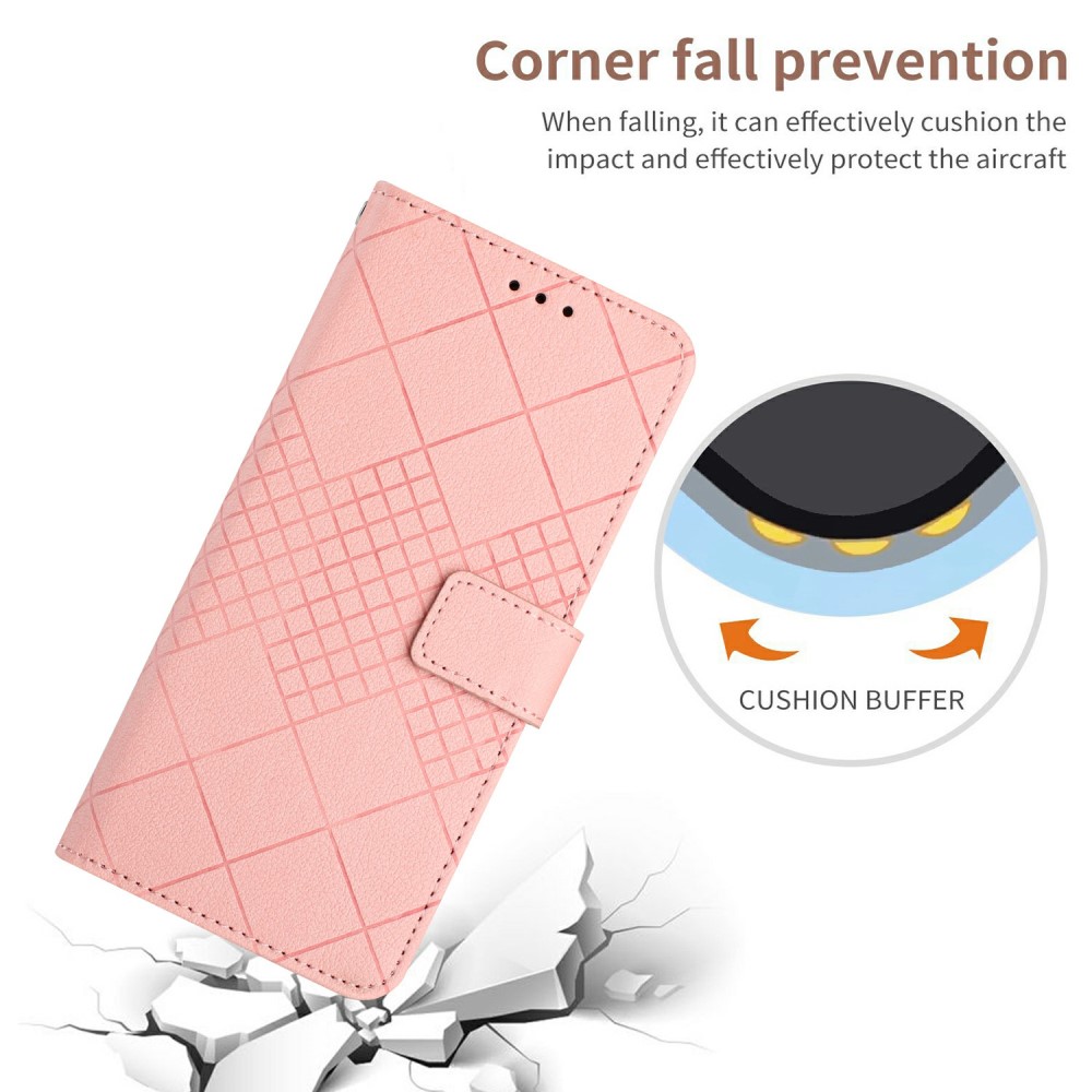  Xiaomi 15 Ultra Fodral Läder Rhombus Rosa