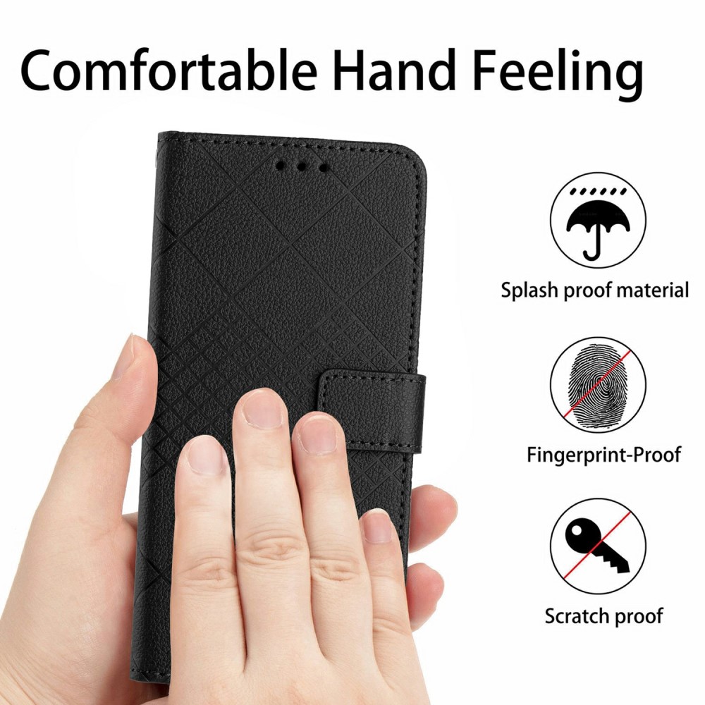  Xiaomi 15 Ultra Fodral Läder Rhombus Svart