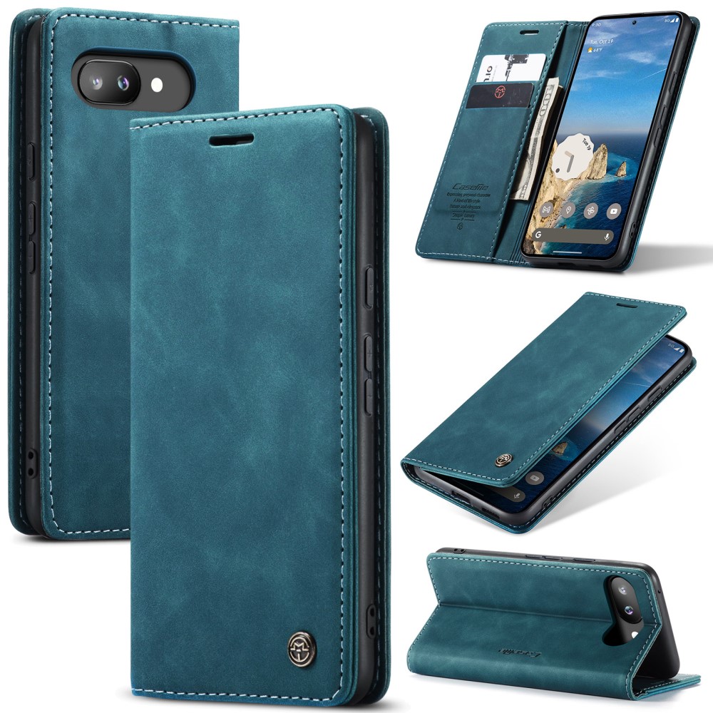 CASEME CASEME Google Pixel 9a Fodral Flip Retro Läder Blå