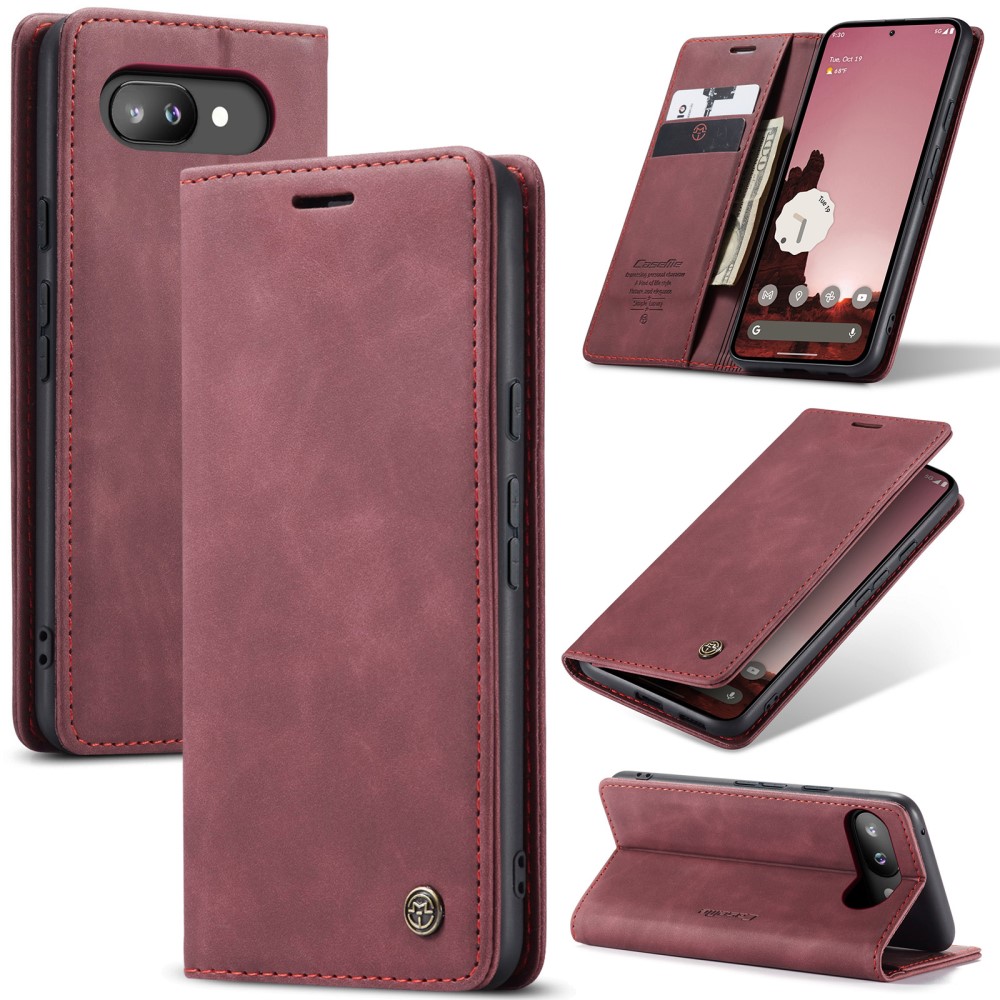 CASEME CASEME Google Pixel 9a Fodral Flip Retro Läder Röd