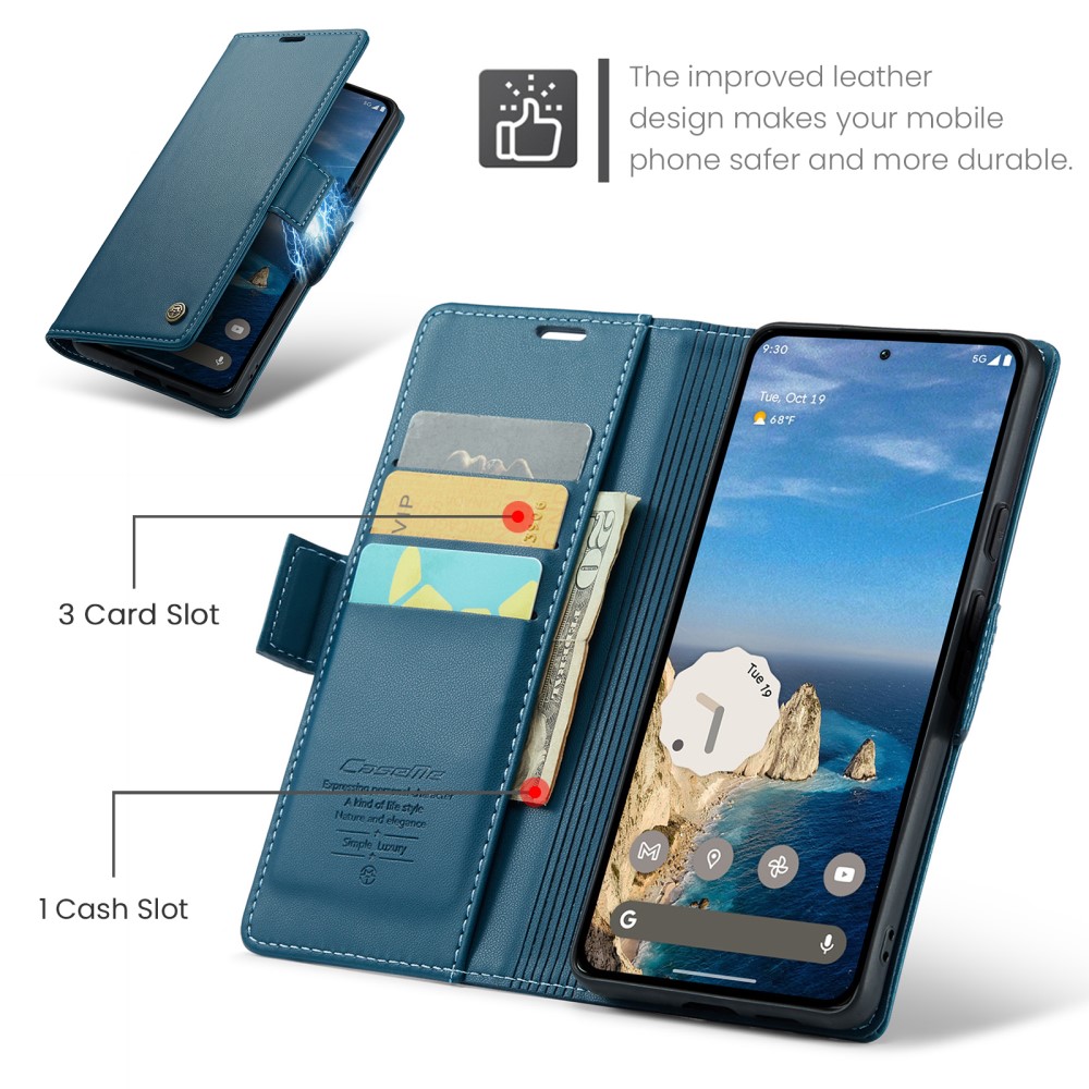 CASEME CASEME Google Pixel 9a Fodral RFID Läder Blå