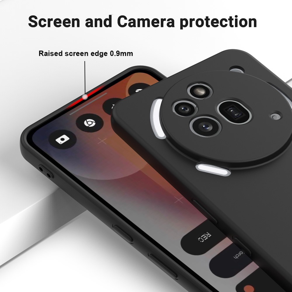  Nothing Phone 3a Pro Skal Liquid Silikon Med Strap Svart