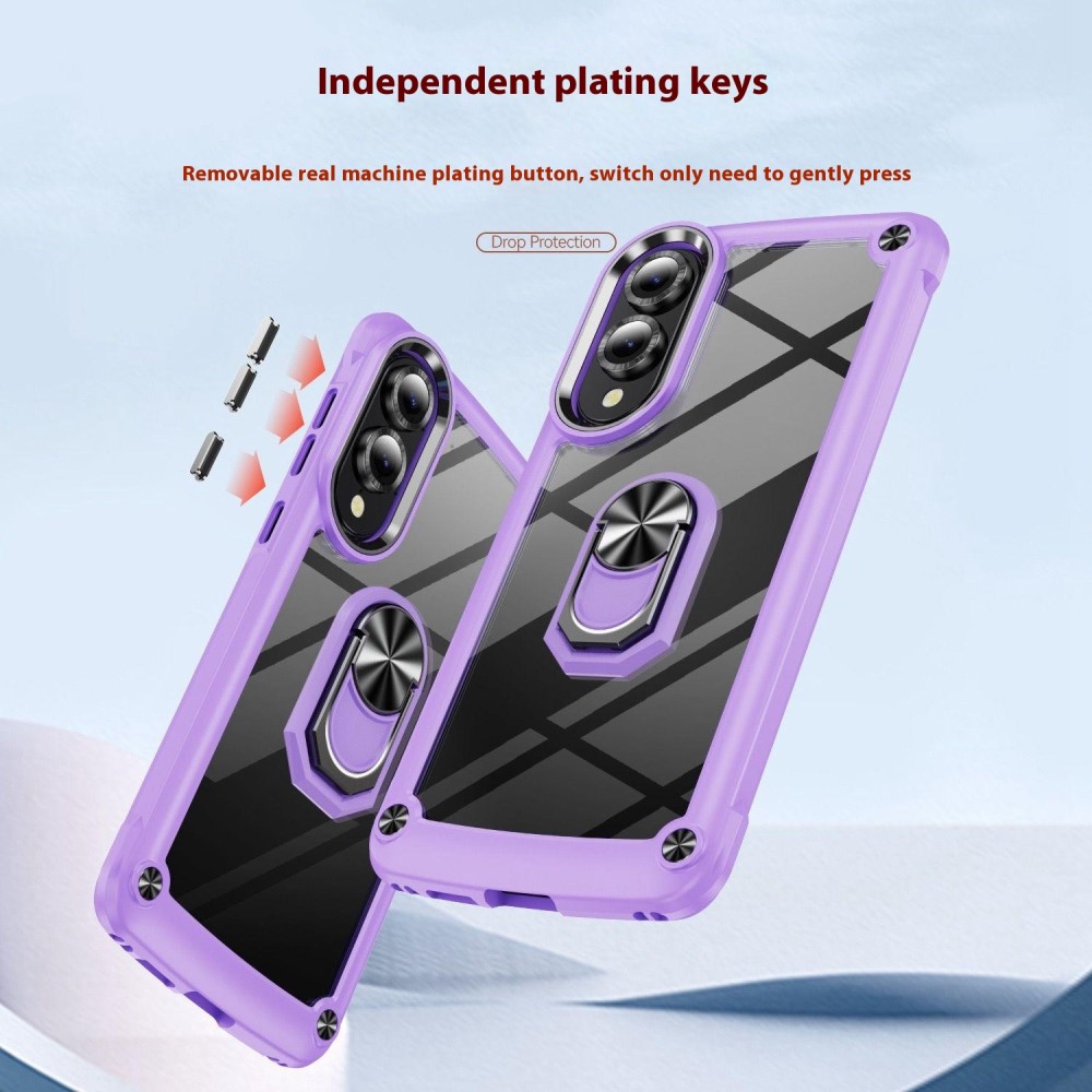  Samsung Galaxy S25 Edge Skal Shockproof Ring Hybrid Röd
