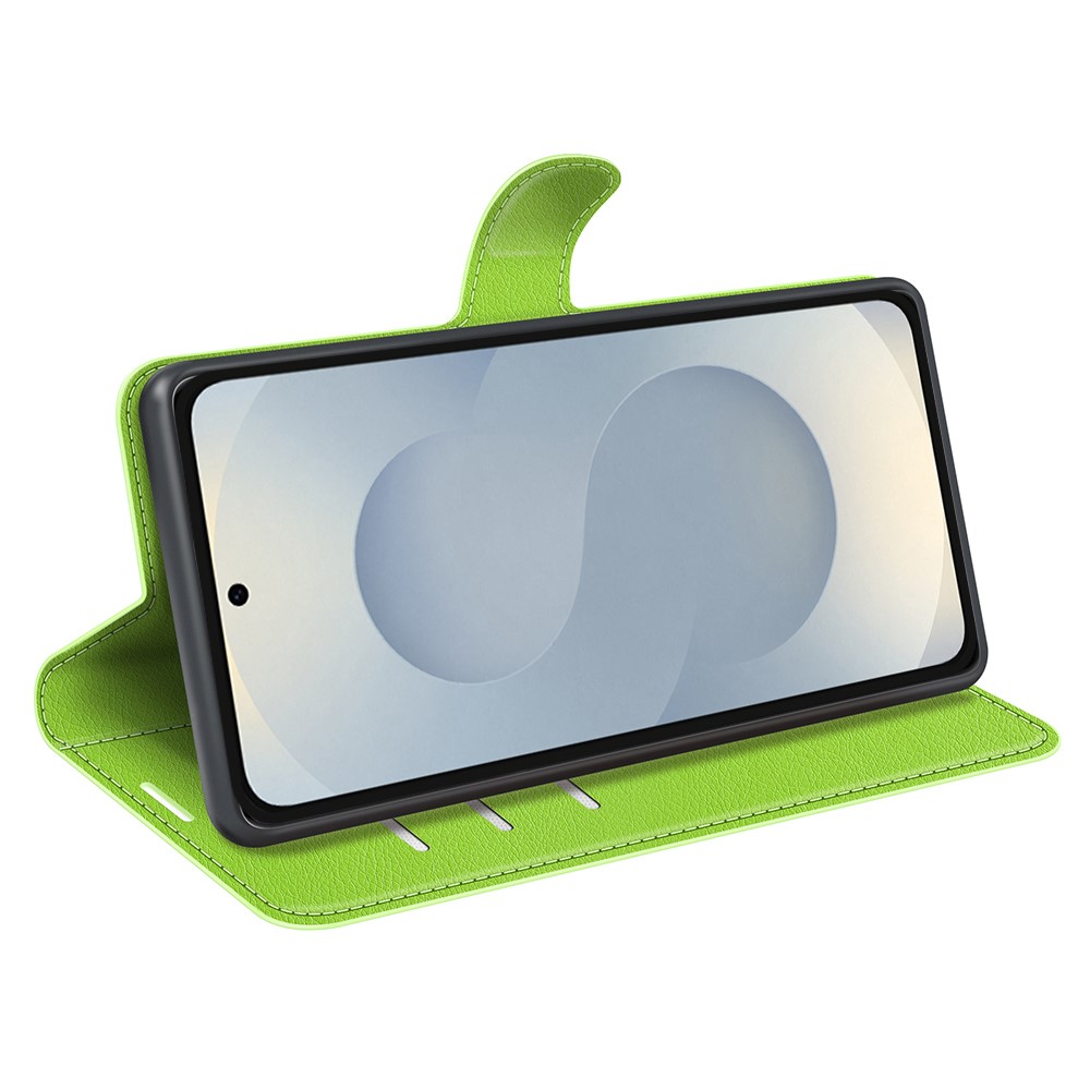  Samsung Galaxy S25 Edge Fodral Litchi Läder Grön