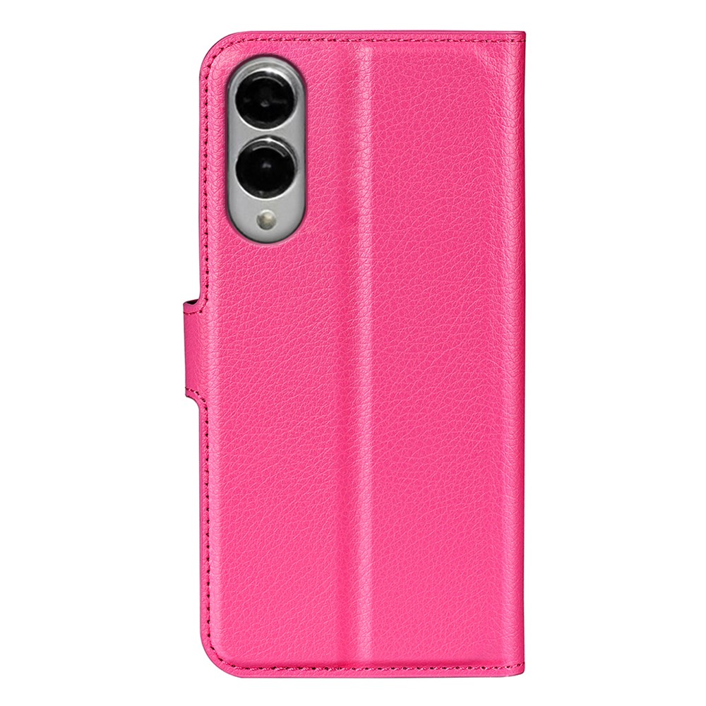  Samsung Galaxy S25 Edge Fodral Litchi Läder Rosa