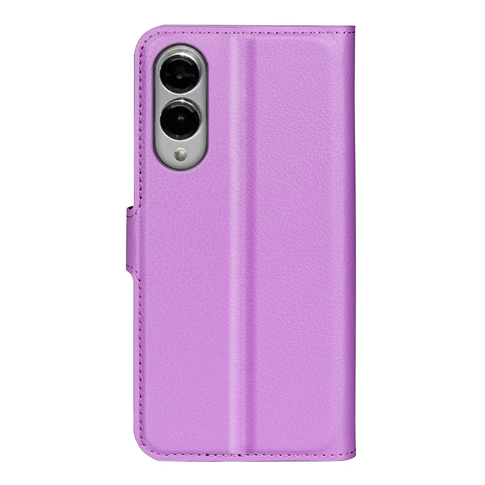  Samsung Galaxy S25 Edge Fodral Litchi Läder Lila