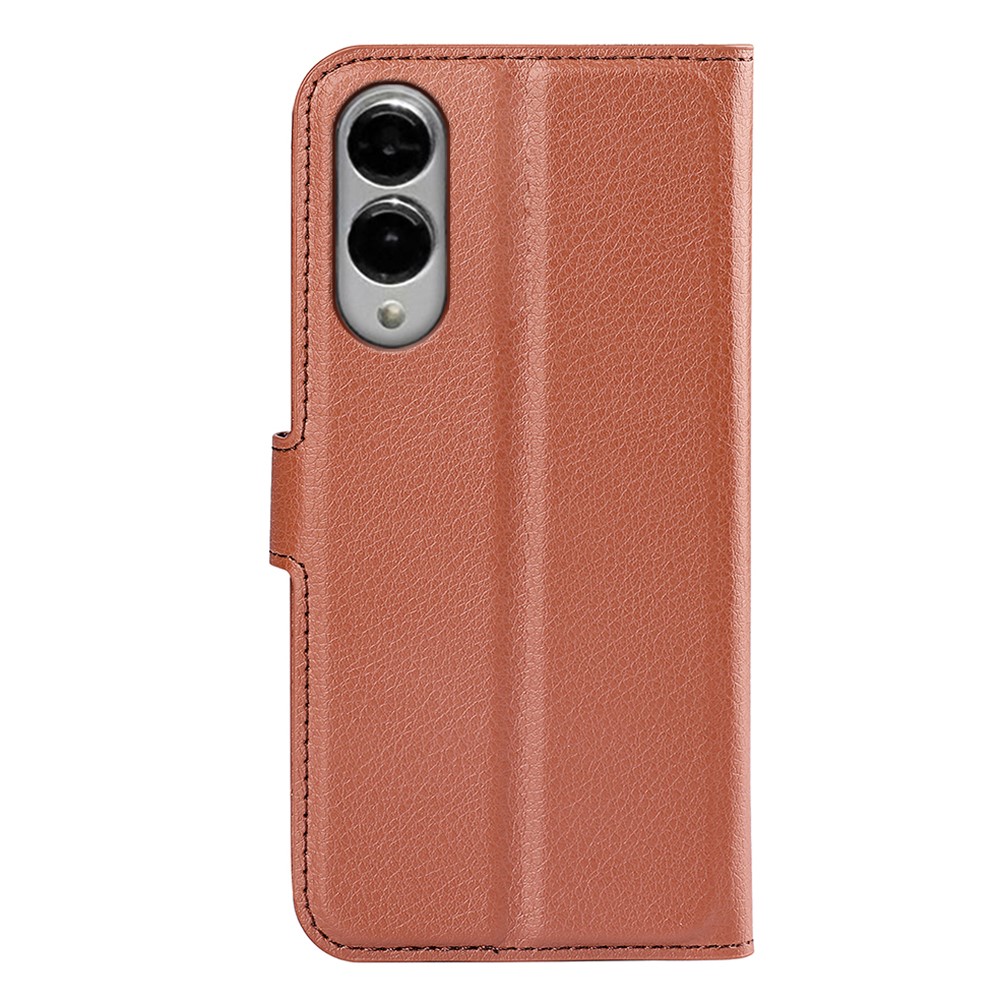  Samsung Galaxy S25 Edge Fodral Litchi Läder Brun
