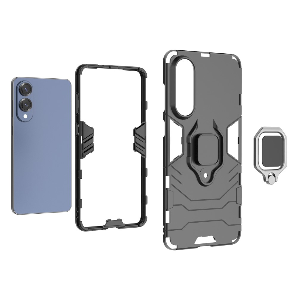  Samsung Galaxy S25 Edge Skal Ring Hybrid Armor Svart
