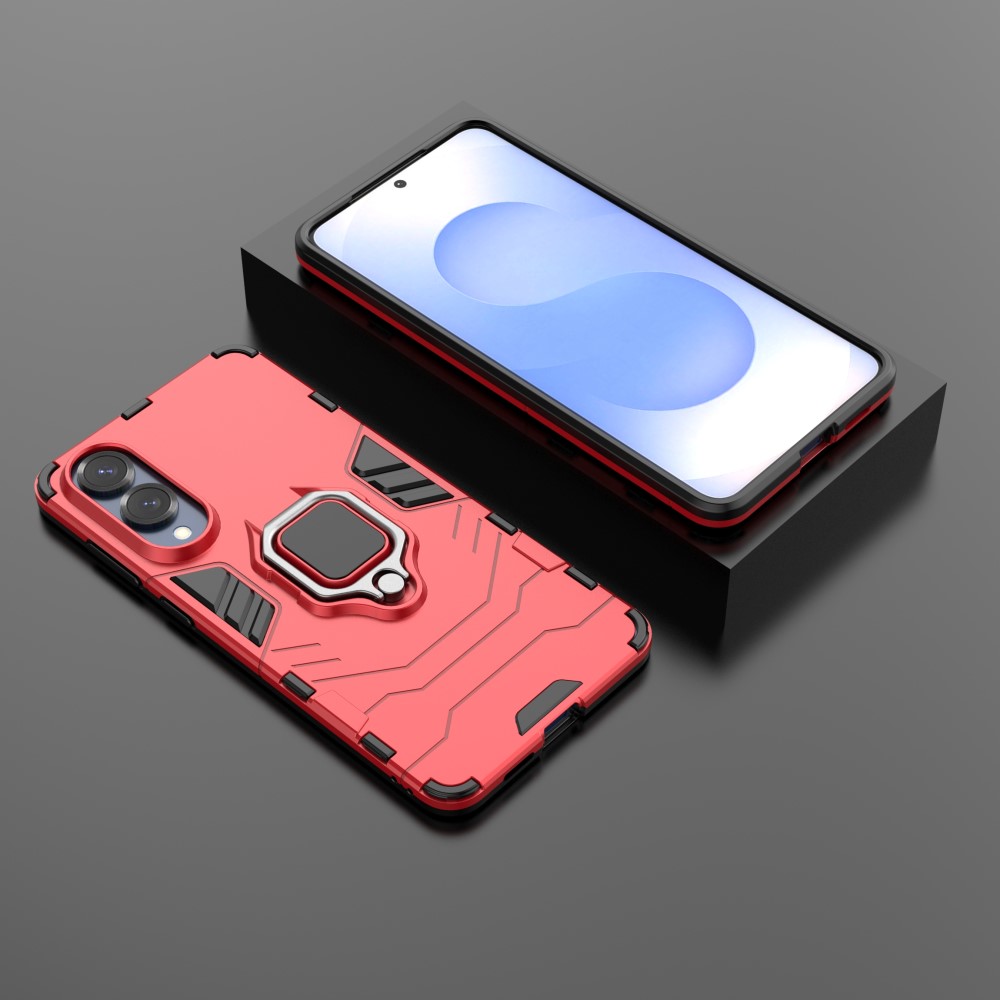  Samsung Galaxy S25 Edge Skal Ring Hybrid Armor Röd