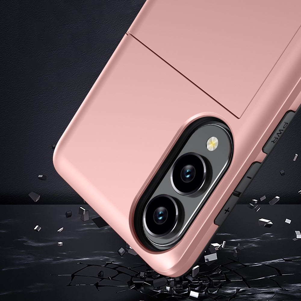  Samsung Galaxy S25 Edge Skal Hybrid Med Kortfack Röd