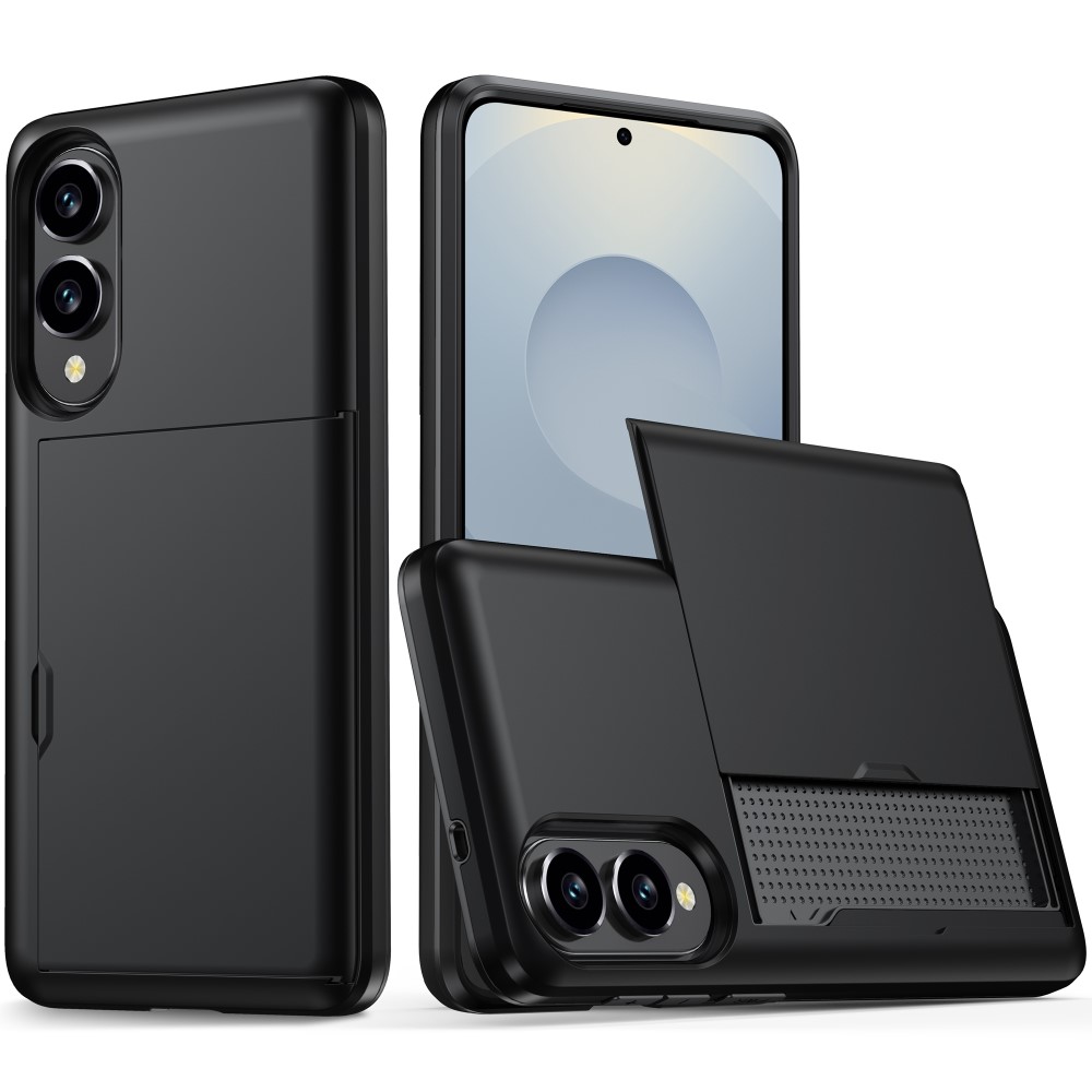  Samsung Galaxy S25 Edge Skal Hybrid Med Kortfack Svart