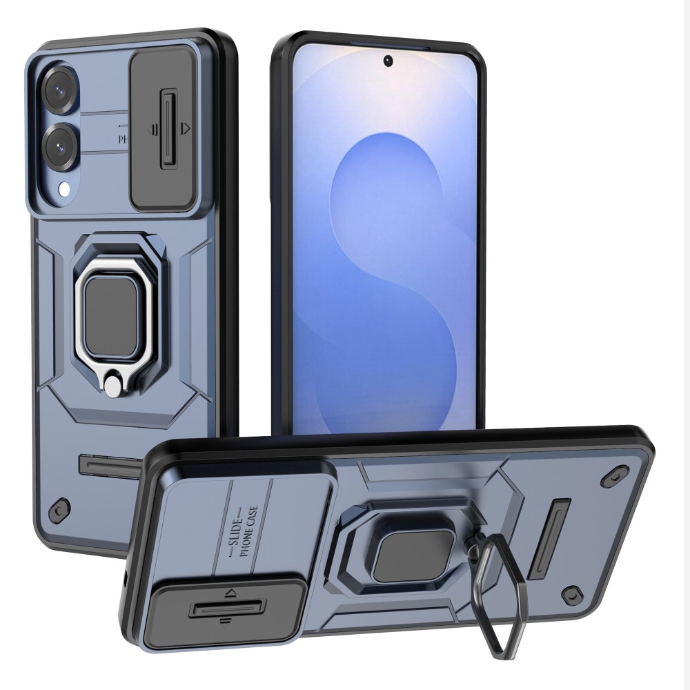  Samsung Galaxy S25 Edge Skal CamShield Ring Hybrid Blå