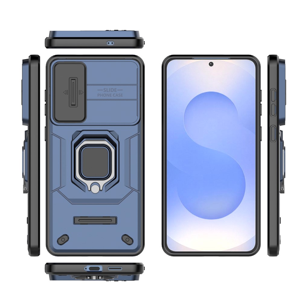  Samsung Galaxy S25 Edge Skal CamShield Ring Hybrid Blå
