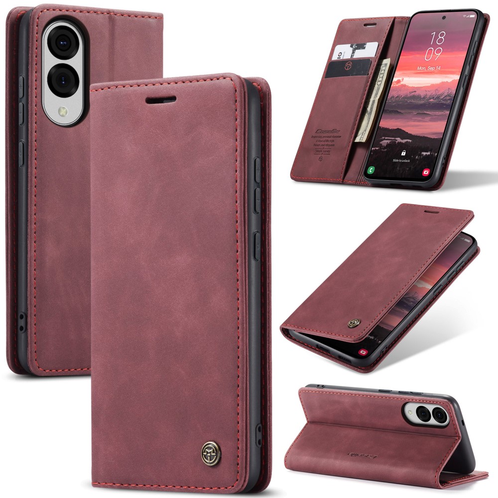 CASEME CASEME Samsung Galaxy S25 Edge Fodral Flip Läder Röd
