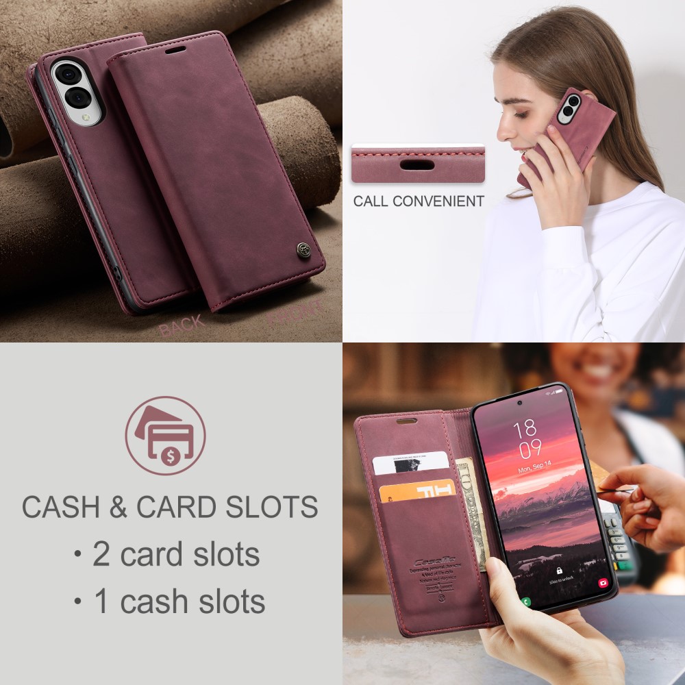 CASEME CASEME Samsung Galaxy S25 Edge Fodral Flip Läder Röd