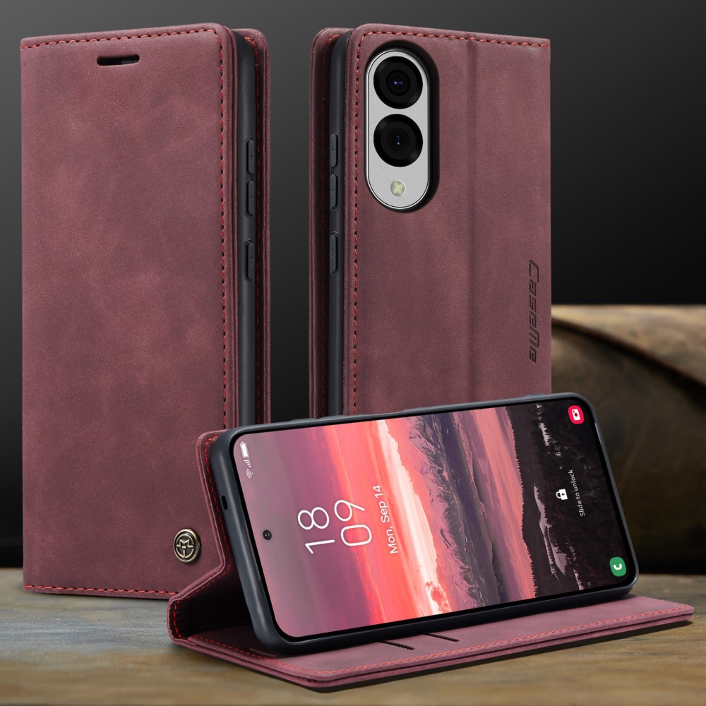 CASEME CASEME Samsung Galaxy S25 Edge Fodral Flip Läder Röd