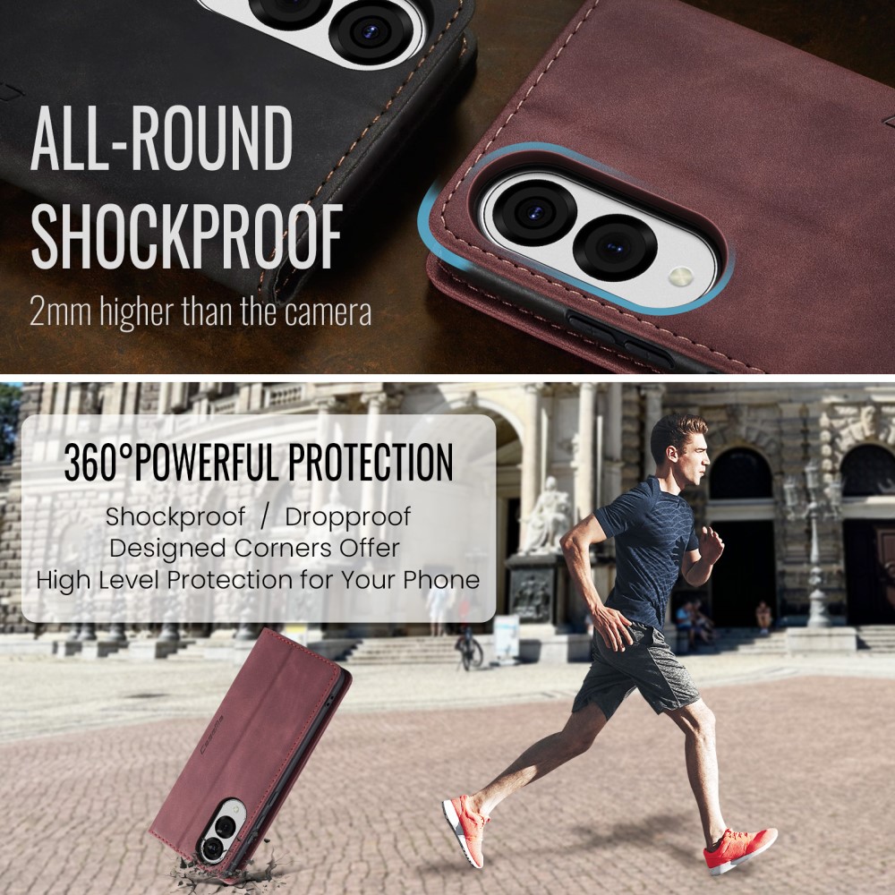 CASEME CASEME Samsung Galaxy S25 Edge Fodral Flip Läder Röd