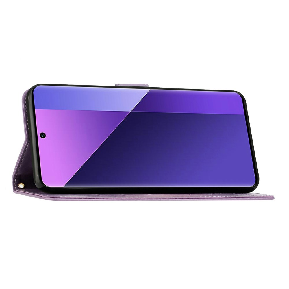  Samsung Galaxy S25 Edge Fodral Med Blommigt Tryck Lila