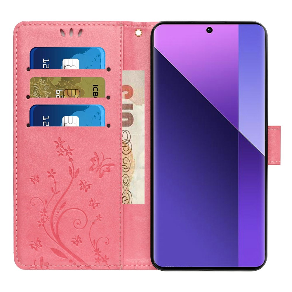  Samsung Galaxy S25 Edge Fodral Med Blommigt Tryck Rosa