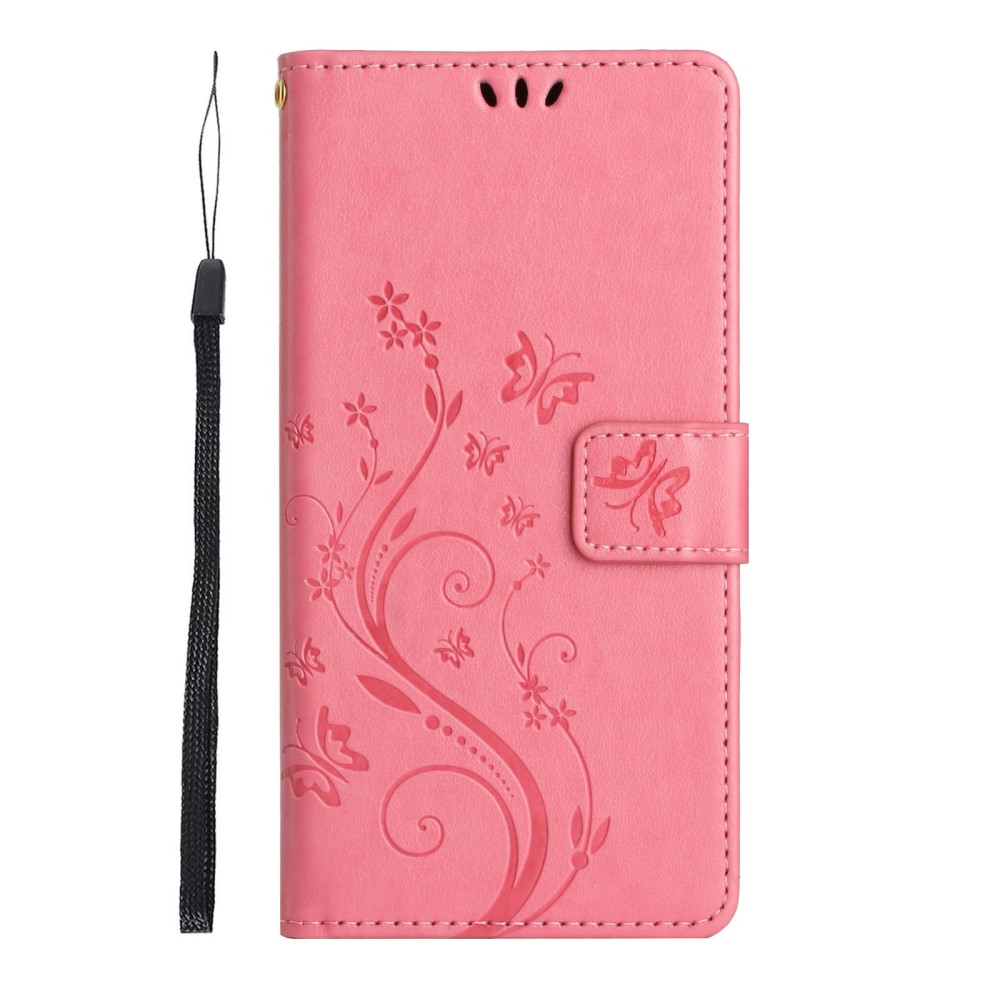  Samsung Galaxy S25 Edge Fodral Med Blommigt Tryck Rosa