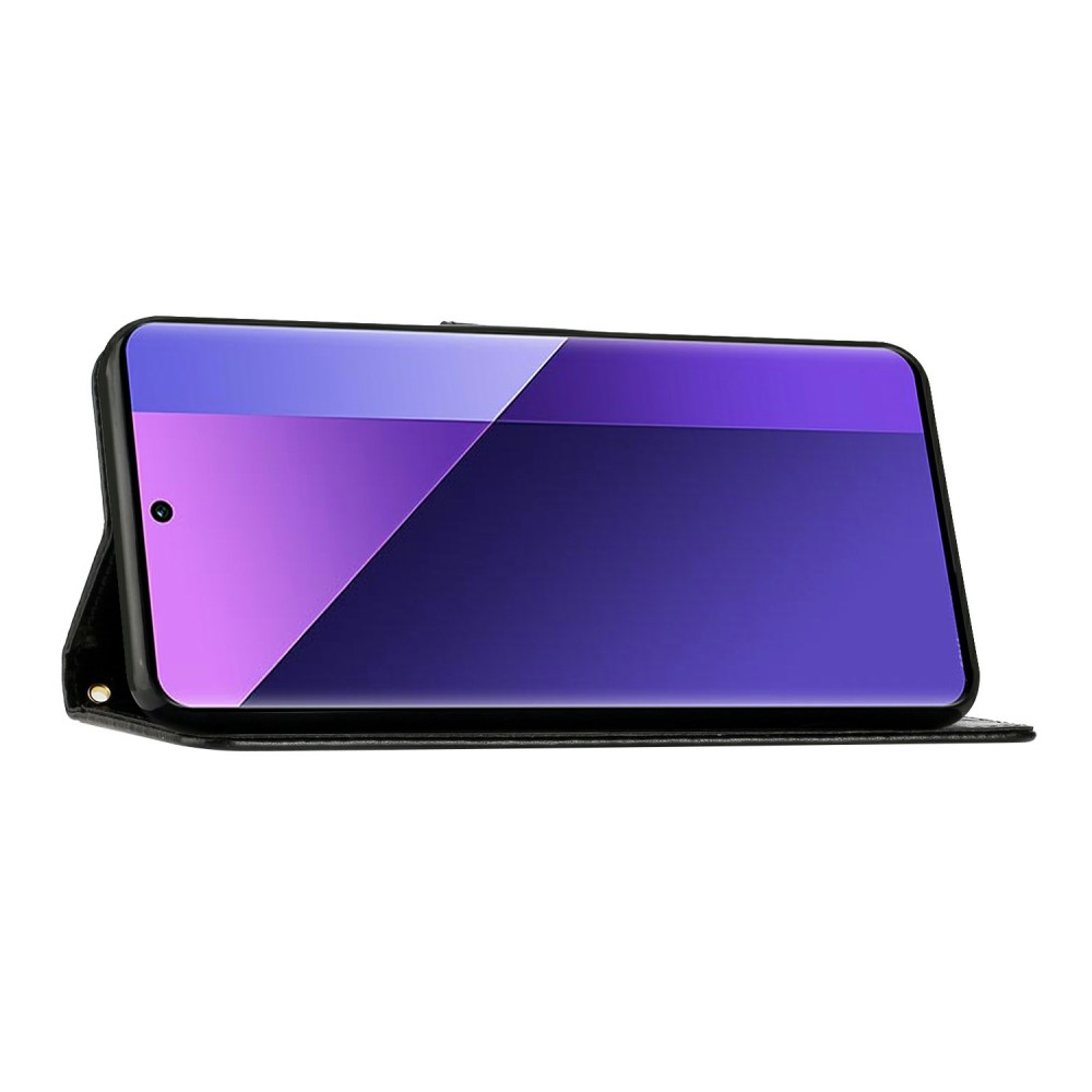  Samsung Galaxy S25 Edge Fodral Med Blommigt Tryck Svart